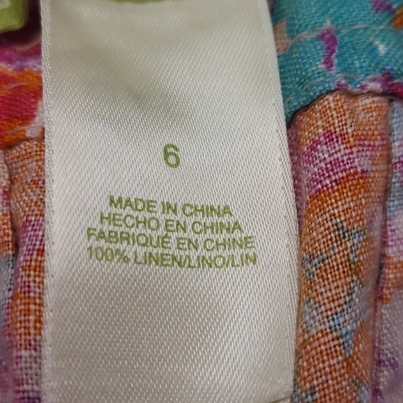 SIGRID OLSEN Linen Cargo Style Floral Wide Legged Pants - Picture 11 of 12